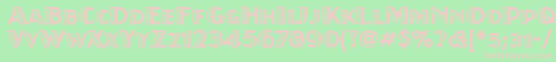 JuanitaxiloitcTt-fontti – vaaleanpunaiset fontit vihreällä taustalla