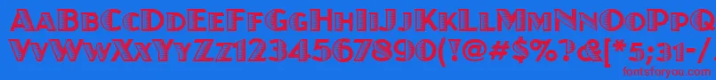 JuanitaxiloitcTt Font – Red Fonts on Blue Background