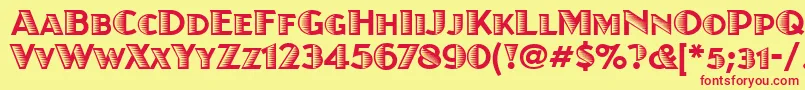 JuanitaxiloitcTt-Schriftart – Rote Schriften auf gelbem Hintergrund
