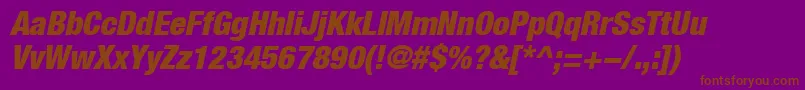 HelveticaLt97BlackCondensedOblique Font – Brown Fonts on Purple Background