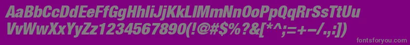 HelveticaLt97BlackCondensedOblique Font – Gray Fonts on Purple Background