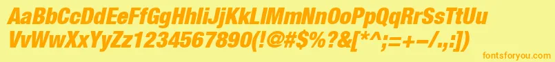 HelveticaLt97BlackCondensedOblique Font – Orange Fonts on Yellow Background