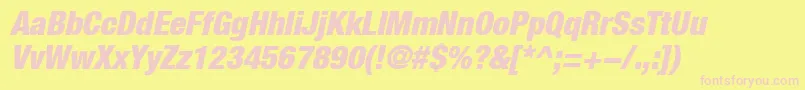 HelveticaLt97BlackCondensedOblique Font – Pink Fonts on Yellow Background