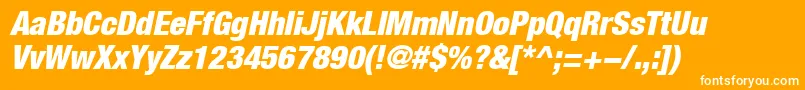 フォントHelveticaLt97BlackCondensedOblique – オレンジの背景に白い文字