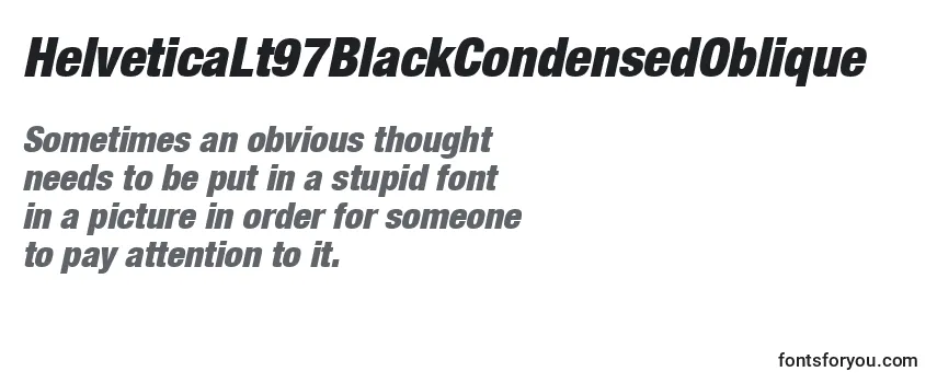 Review of the HelveticaLt97BlackCondensedOblique Font
