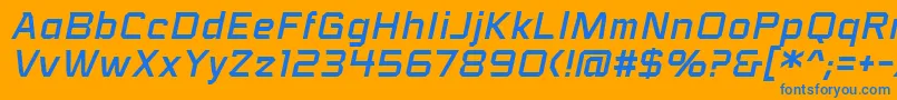 VoiceactivatedbbItal Font – Blue Fonts on Orange Background