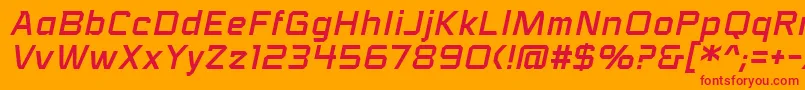 Шрифт VoiceactivatedbbItal – красные шрифты на оранжевом фоне