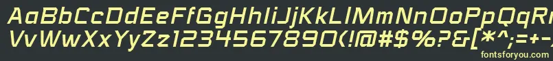 フォントVoiceactivatedbbItal – 黒い背景に黄色の文字