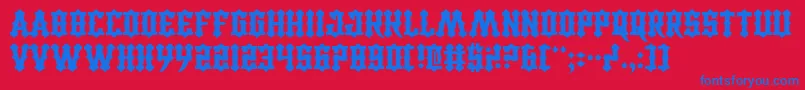 CarnivalTrash Font – Blue Fonts on Red Background