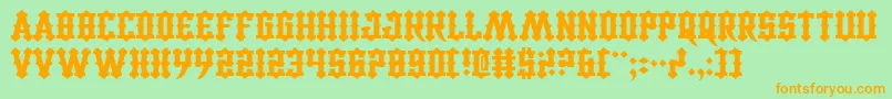 CarnivalTrash Font – Orange Fonts on Green Background