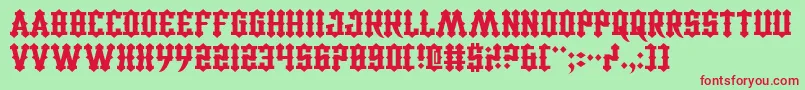 CarnivalTrash Font – Red Fonts on Green Background