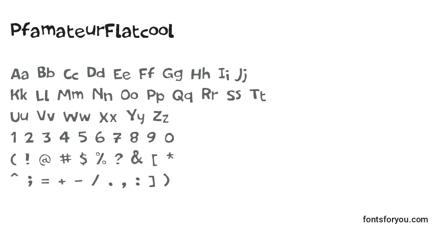 Schriftart PfamateurFlatcool – Alphabet, Zahlen, spezielle Symbole
