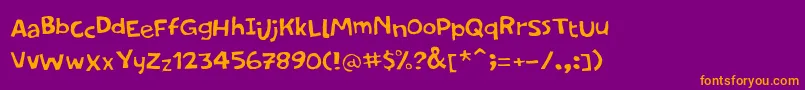 PfamateurFlatcool Font – Orange Fonts on Purple Background