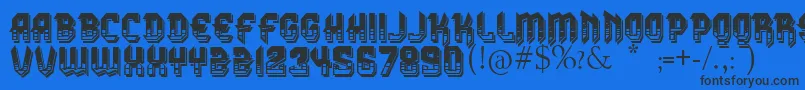 VtksDura3D-Schriftart – Schwarze Schriften auf blauem Hintergrund