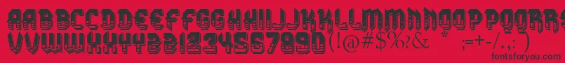 VtksDura3D Font – Black Fonts on Red Background