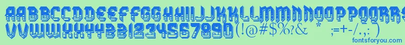 VtksDura3D Font – Blue Fonts on Green Background