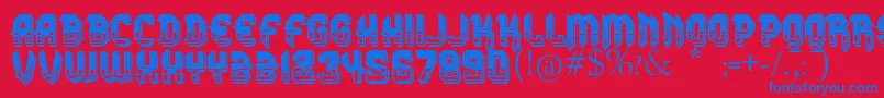 フォントVtksDura3D – 赤い背景に青い文字