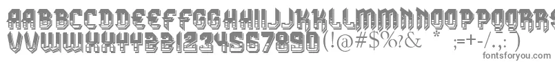 フォントVtksDura3D – 白い背景に灰色の文字