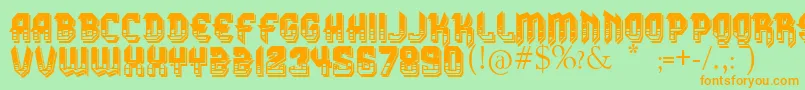 VtksDura3D Font – Orange Fonts on Green Background