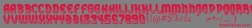VtksDura3D Font – Red Fonts on Gray Background