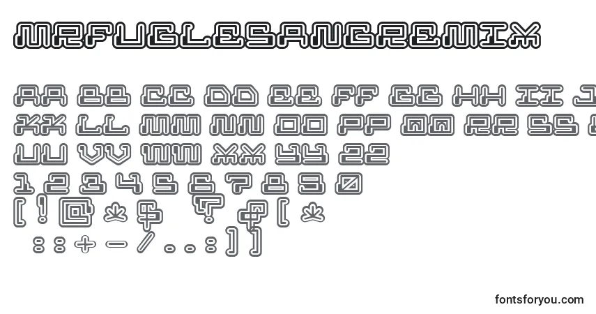 Schriftart MrFuglesangRemix – Alphabet, Zahlen, spezielle Symbole