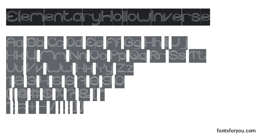 Schriftart ElementaryHollowInverse – Alphabet, Zahlen, spezielle Symbole