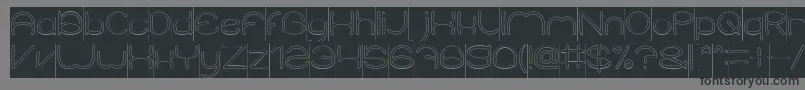 フォントElementaryHollowInverse – 黒い文字の灰色の背景