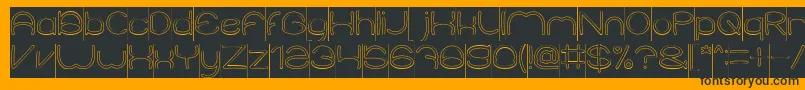 ElementaryHollowInverse-Schriftart – Schwarze Schriften auf orangefarbenem Hintergrund