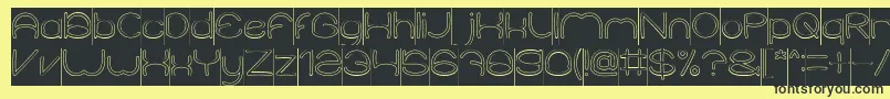 ElementaryHollowInverse Font – Black Fonts on Yellow Background