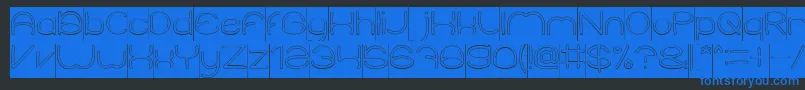 ElementaryHollowInverse Font – Blue Fonts on Black Background