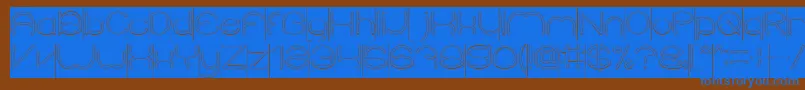 ElementaryHollowInverse Font – Blue Fonts on Brown Background