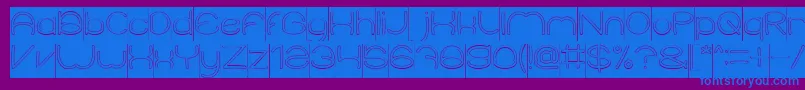 ElementaryHollowInverse Font – Blue Fonts on Purple Background