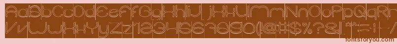 ElementaryHollowInverse-Schriftart – Braune Schriften auf rosa Hintergrund