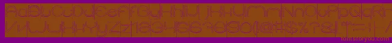 Czcionka ElementaryHollowInverse – brązowe czcionki na fioletowym tle