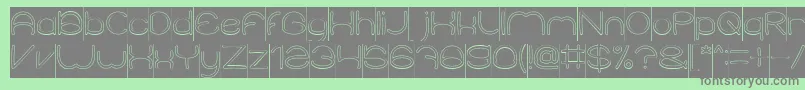 ElementaryHollowInverse Font – Gray Fonts on Green Background