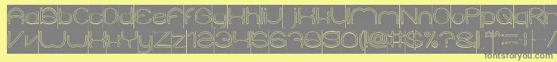 フォントElementaryHollowInverse – 黄色の背景に灰色の文字