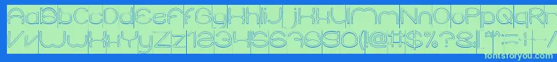 ElementaryHollowInverse Font – Green Fonts on Blue Background