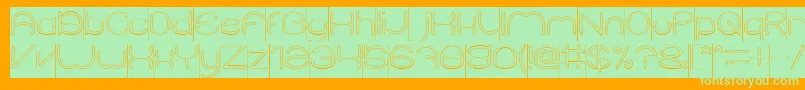 ElementaryHollowInverse Font – Green Fonts on Orange Background