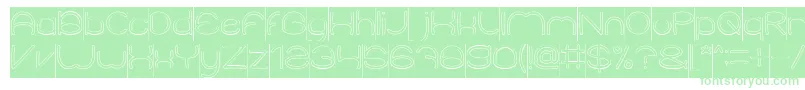 ElementaryHollowInverse-Schriftart – Grüne Schriften auf weißem Hintergrund