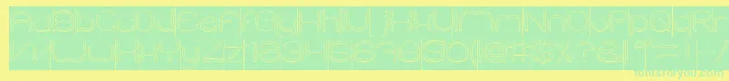 ElementaryHollowInverse-Schriftart – Grüne Schriften auf gelbem Hintergrund
