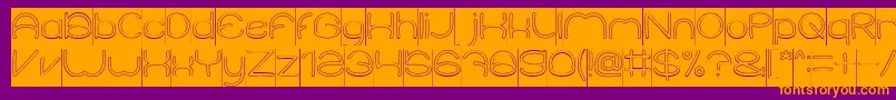 ElementaryHollowInverse Font – Orange Fonts on Purple Background