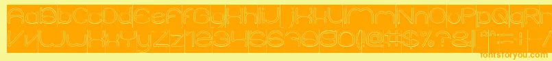 ElementaryHollowInverse Font – Orange Fonts on Yellow Background