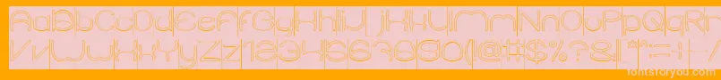 Fonte ElementaryHollowInverse – fontes rosa em um fundo laranja