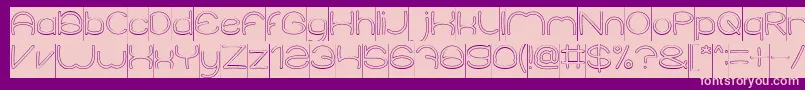 ElementaryHollowInverse Font – Pink Fonts on Purple Background