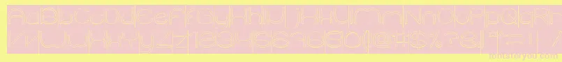Fonte ElementaryHollowInverse – fontes rosa em um fundo amarelo
