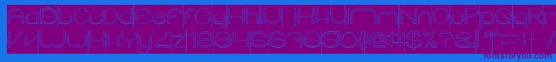 Weitere Informationen zur ElementaryHollowInverse-Schriftart ElementaryHollowInverse-Schriftart – Violette Schriften auf blauem Hintergrund