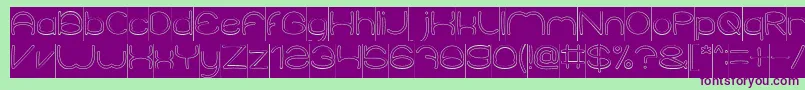 ElementaryHollowInverse Font – Purple Fonts on Green Background