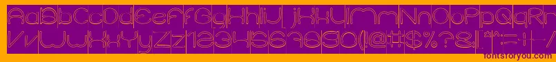 フォントElementaryHollowInverse – オレンジの背景に紫のフォント