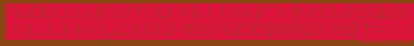 ElementaryHollowInverse-Schriftart – Rote Schriften auf braunem Hintergrund