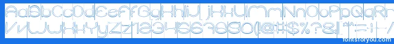 ElementaryHollowInverse Font – White Fonts on Blue Background